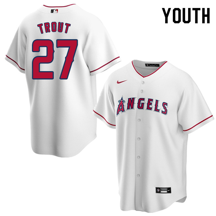 Nike Youth #27 Mike Trout Los Angeles Angels Baseball Jerseys Sale-White